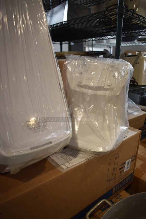 5 BRAND NEW IN BOX! Dixie Ultra 54551A White Poly Countertop Napkin Dispensers. Comes In Two Pieces. 9x10x25. 5 Times Your Bid! - Image 3 of 5