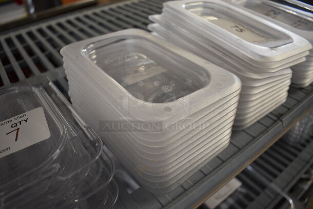ALL ONE MONEY! Lot of 12 Clear Poly 1/9 Size Drop In Bin Lids! - Image 2 of 3