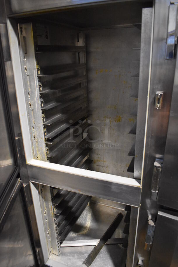 Victory RSA-2D-S1-HD-SPEC27 Stainless Steel Commercial 4 Half Size Door Reach In Cooler on Commercial Casters. 115 Volts, 1 Phase. 52x35x84. Tested and Working! - Image 6 of 7