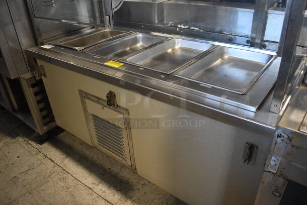 Stainless Steel Commercial 4 Well Steam Table w/ 2 Over Shelves and Glass Sneeze Guard on Commercial Casters. 115 Volts, 1 Phase. 67x31x64 - Image 3 of 5