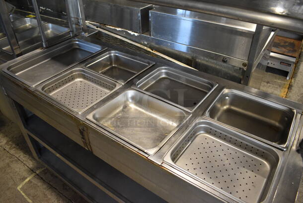 Stainless Steel Commercial 4 Well Gas Powered Steam Table w/ 2 Over Shelves and 2 Metal Under Shelves. 60x24x67 - Image 2 of 5