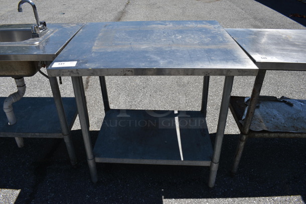 Stainless Steel Table w/ Metal Under Shelf. 36x30x35