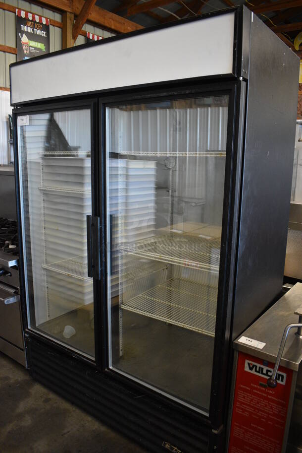 True GDM-49 Metal Commercial 2 Door Reach In Cooler Merchandiser w/ Poly Coated Racks. 115 Volts, 1 Phase. 54x30x79. Tested and Working! - Image 1 of 7
