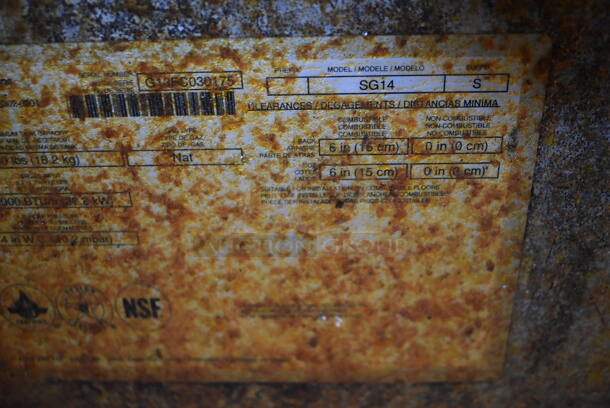 2013 Pitco Frialator SG14 Stainless Steel Commercial Floor Style Natural Gas Powered Deep Fat Fryer. 110,000 BTU. 16x34x53 - Image 6 of 8