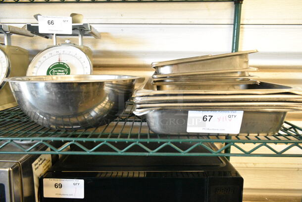 11 Various Stainless Steel Items Including Drop In Bins and Bowl. 11 Times Your Bid!  - Image 1 of 5