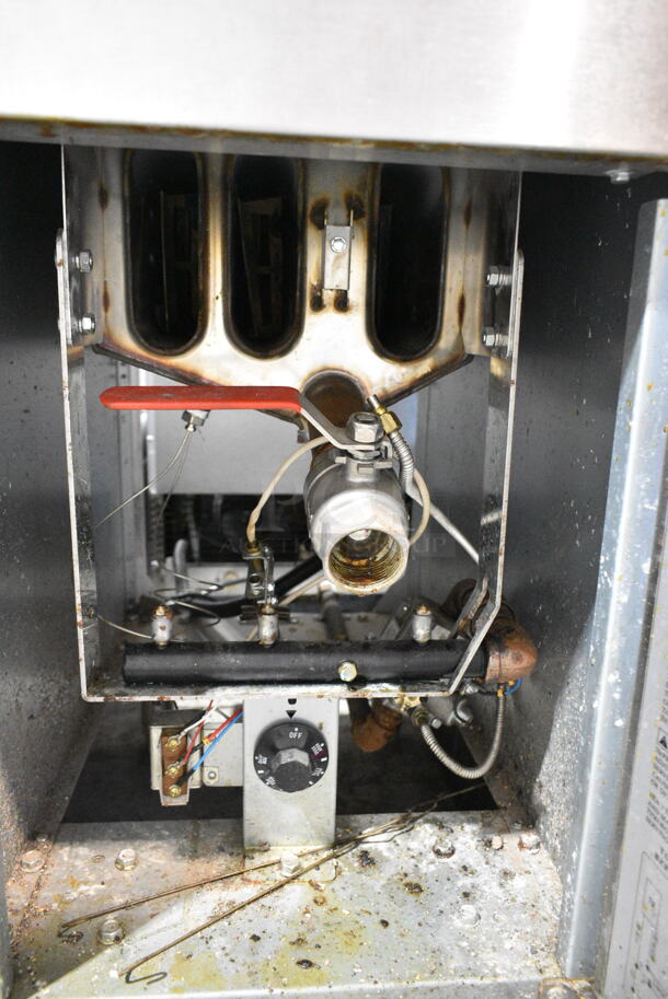 2020 Atena F3-N Stainless Steel Commercial Floor Style Natural Gas Powered Deep Fat Fryer w/ 3 Metal Fry Baskets. 90,000 BTU.  - Image 5 of 6