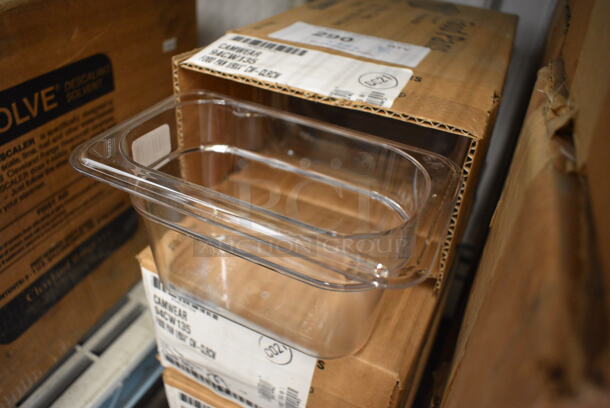 ALL ONE MONEY! Lot of 18 BRAND NEW IN BOX! Cambro Clear Poly 1/9 Size Drop In Bins. 1/9x4 - Image 2 of 3