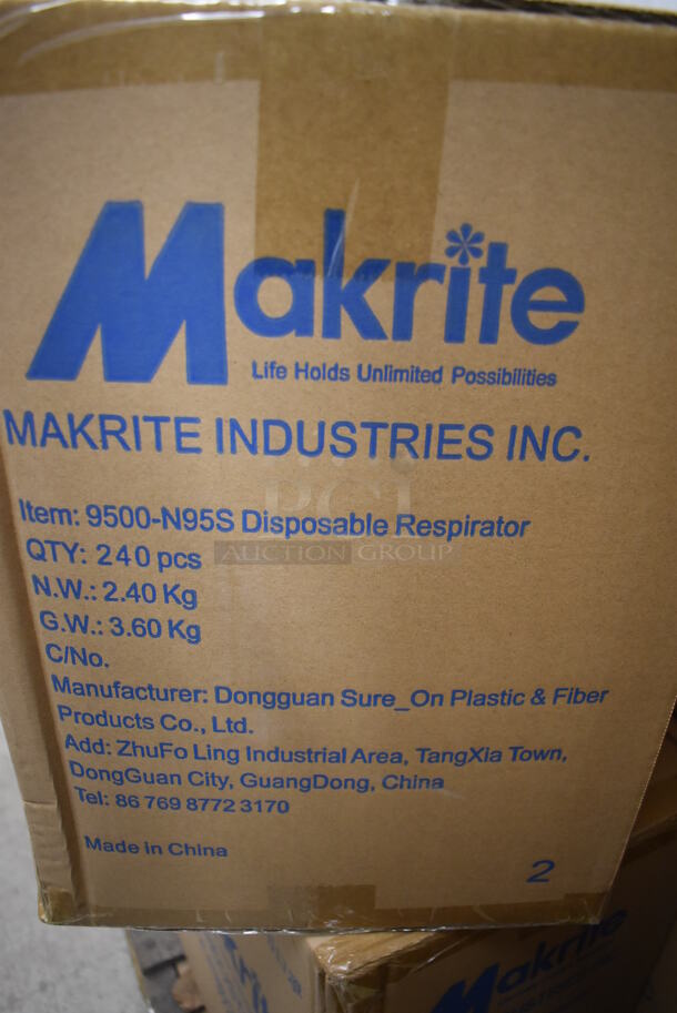 PALLET LOT OF 18 Cases of 12 BRAND NEW! Makrite 9500-N95S N95 Disposable Respirator. Each Box Has 20 Masks. Total of Approximately 4,320 Masks. 18 Times Your Bid! - Image 7 of 7