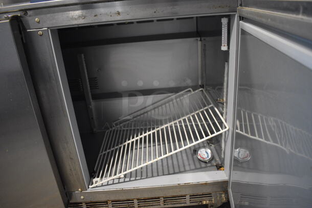 Beverage Air Model UCR72AY-23 Stainless Steel Commercial 3 Door Undercounter Cooler on Commercial Casters. 115 Volts, 1 Phase. 72x30.5x31.5. Tested and Powers On But Temps at 50 Degrees - Image 3 of 6