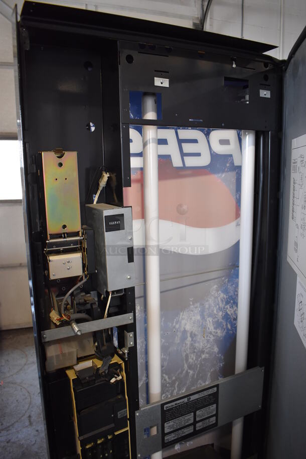Dixie-Narco Metal Commercial Soda Can Vending Machine w/ Bill and Coin Acceptor. 29x28x72. Tested and Working! - Image 10 of 12