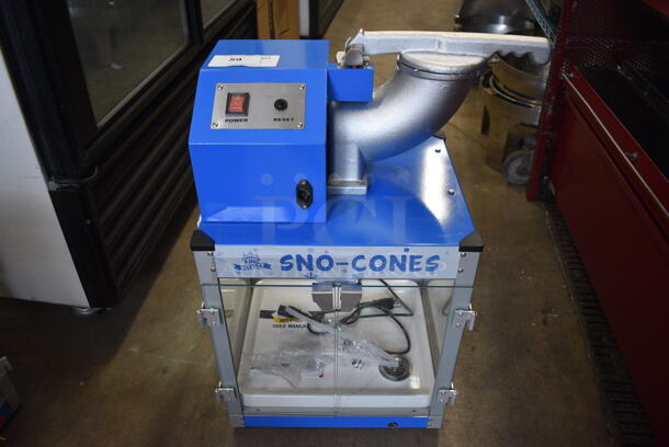 BRAND NEW! Carnival King Model 382SCM350R Metal Commercial Countertop Sno Cone Ice Crushing Machine. 120 Volts, 1 Phase. 21x14.5x26.5. Tested and Working!