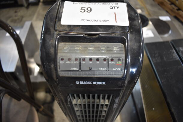 Black & Decker Black Floor Style Fan. 120 Volts, 1 Phase. 12x12x41. Tested and Working! - Image 3 of 4