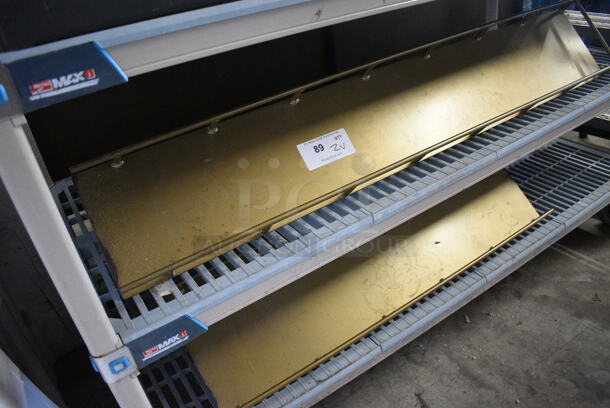 ALL ONE MONEY! Gold Colored Metal Wall Mount Shelf. Unit Is In Two Pieces. 48x8x11, 36x8x11 - Image 3 of 4