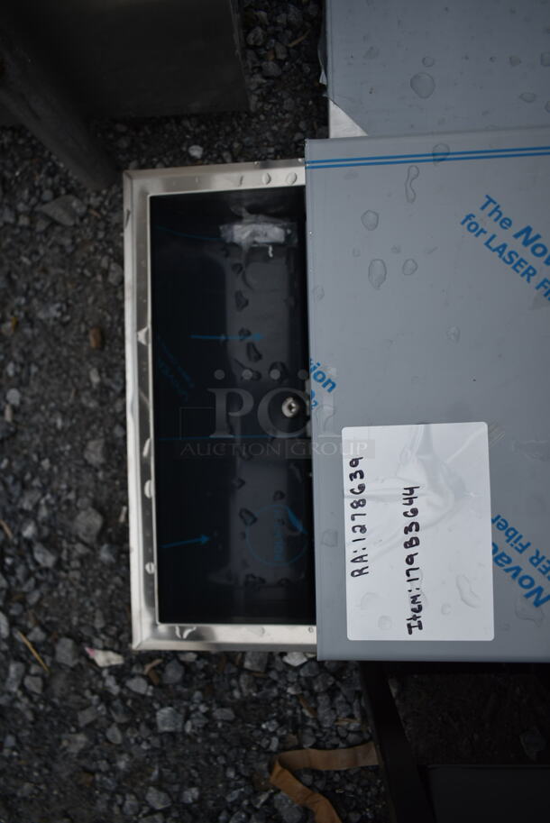 BRAND NEW SCRATCH AND DENT! Bobrick B-3644 Stainless Steel Recessed Rectangular Waste Receptacle - Image 4 of 4