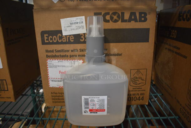 2 Boxes of 4 Ecolab EcoCare 350 Hand Sanitizer Bottles. Total of 8 Bottles. 5.5x3x9.5. 2 Times Your Bid!
