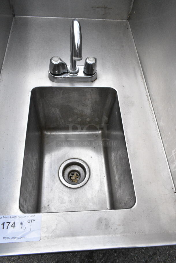 Stainless Steel Commercial Single Bay Sink w/ Faucet, Handles and Side Splash Guards. Bay 10x14x10 - Image 2 of 3