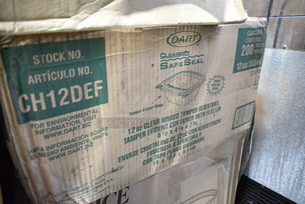 PALLET LOT of 21 BRAND NEW Boxes Including 127RD12BULK Choice 12 oz. Customizable Microwavable Translucent Round Deli Container - 500/Case, 760IC06G Choice 6 oz. Green Paper Frozen Yogurt / Food Cup - 1000/Case, CH12DEF Dart ClearPac SafeSeal 12 oz. Tamper-Resistant, Tamper-Evident Hinged Container with Flat Lid - 200/Case, Choice 1.5 oz Portion Cups, 2 Box 500TW7 Choice 7 oz. Translucent Thin Wall Plastic Cold Cup - 2500/Case, 2 Lavex Black Slim Jim Trash Cans, 65602134 Polar Pak 2134 12" x 8" x 4" Jumbo Clear Hinged Deep Takeout Container - 150/Case, 6140203002CL Pitco 60203002-CL Vlv,Gas Bmvr Lp 10.0 W.C., 6962BLK, Noble Gloves, 2 Box 129MCS38B Choice 38 oz. Black Rectangular Microwavable Heavy Weight Container with Lid 8 3/4" x 6 1/4" x 2" - 150/Case, Choice 3.25 oz Portion Cup Lids, 922485 Vollrath 485 Replacement 1/4" Blade Assembly for 403N Redco Lettuce King I Vegetable Shredder and Slicer, 600DT1 Regency Twist Handle Waste Valve - 3 1/2" Sink Opening. 21 Times Your Bid! - Image 4 of 12