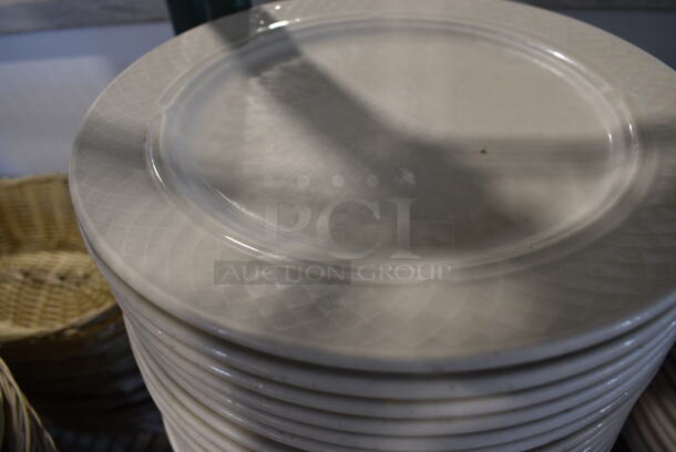 24 White Ceramic Plates. 10x10x1. 24 Times Your Bid! - Image 3 of 4