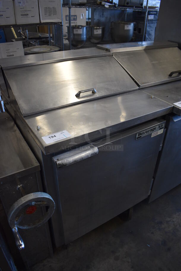 Beverage Air SP27 Stainless Steel Commercial Sandwich Salad Pre Table Bain Marie Mega Top on Commercial Casters. 115 Volts, 1 Phase. 27x29x42. Tested and Working! - Image 3 of 7