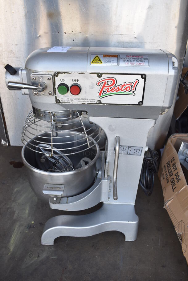 2015 PrepPal PM10 Metal Commercial 10 Quart Planetary Dough Mixer w/ Stainless Steel Mixing Bowl, Bowl Guard, Paddle, Balloon Whisk and Dough Hook Attachments. 110 Volts, 1 Phase. 15x19x25. Tested and Working! - Image 2 of 6
