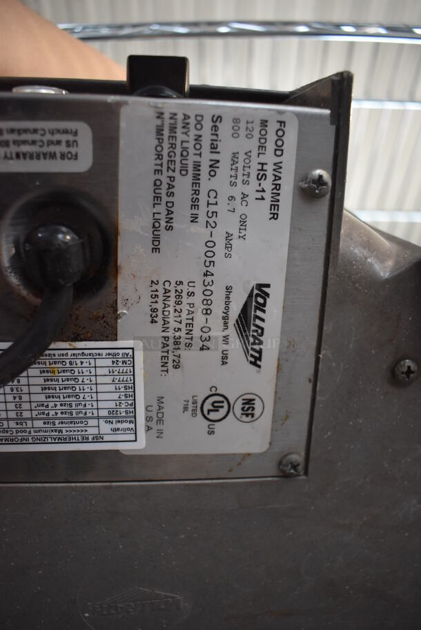 Vollrath Cayenne HS-11 Stainless Steel Commercial Countertop Soup Kettle Food Warmer w/ Lid. Does Not Have Drop In. 120 Volts, 1 Phase. Tested and Working! - Image 7 of 7