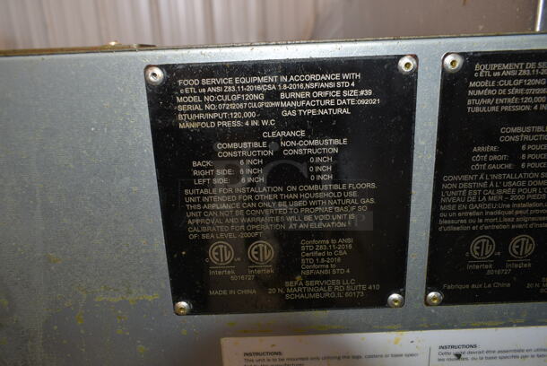 2021 Culitek CULGF120NG Stainless Steel Commercial Floor Style Natural Gas Powered Deep Fat Fryer on Commercial Casters. 120,000 BTU. - Image 5 of 5