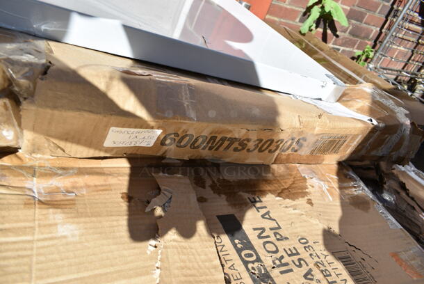 7 BRAND NEW SCRATCH AND DENT! Items Including 164TB2230 22" x 30" Cross Cast Iron Table Base Plate, 2 John Boos GSK8-3096 Metal Under Shelf, 600T2448G Regency 24" x 48" 18-Gauge 304 Stainless Steel Commercial Work Table with Galvanized Legs and Undershelf, Lancaster Table & Seating Black High Chair, 600MTS3030S Regency 30" x 30" 16-Gauge Stainless Steel Mixer Table with Undershelf. 7 Times Your Bid! - Image 9 of 11