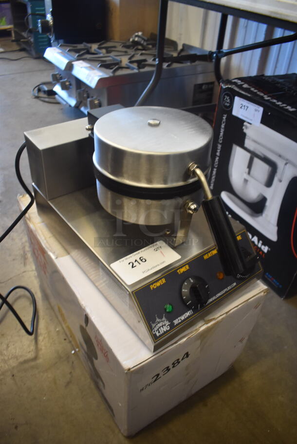 BRAND NEW IN BOX! Carnival King 382WSM11 Stainless Steel Commercial Countertop Non-Stick Single Waffle Maker with Timer. 120 Volts, 1 Phase. 10x20x12. Tested and Working! - Image 3 of 7