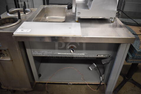 Duke SUB-FC-206-RT Stainless Steel Commercial Single Well Steam Table Soup Warming Section of Subway Make Line. 37x34.5x36.5