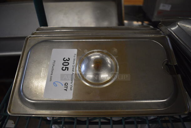 6 Notched Stainless Steel 1/3 Size Drop In Bin Lids. 6 Times Your Bid!