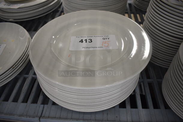 15 White Ceramic Plates. 10.25x10.25x1. 15 Times Your Bid!
