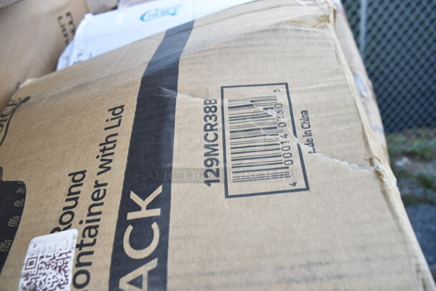 PALLET LOT of 20 BRAND NEW Boxes Including TRL-CS-10 World Centric 36-60 oz. Clear Compostable PLA Lid - 400/Case, 395TO961 EcoChoice 9" x 6" x 3" Compostable Sugarcane / Bagasse 1 Compartment Take-Out Container - 200/Case, B4545-W Elite Global Solutions B4545-W Simplicity 12 oz. White Round Melamine Bowl, 129MCR38B Choice 38 oz. Black Round Microwavable Heavy Weight Container with Lid - 150/Case, Libbey 5139 16 oz Mixing Glass, 274MOPBCKTYE Lavex 35 Qt. Yellow Mop Bucket & Side Press Wringer Combo, 433NHT101 Choice 1/6 Standard Size White "Thank You" Standard-Duty Plastic T-Shirt Bag - 700/Case, Dart Conex 20SL Translucent Lid with Straw Slot, Mompush Lithe V2 T3500M, 712B554B Speed Rail, Dart 10CPWCR Concorde 10 1/4" 3 Compartment White Non-Laminated Round Foam Plate, 395TO961 EcoChoice 9" x 6" x 3" Compostable Sugarcane / Bagasse 1 Compartment Take-Out Container - 200/Case. 20 Times Your Bid!  - Image 5 of 12