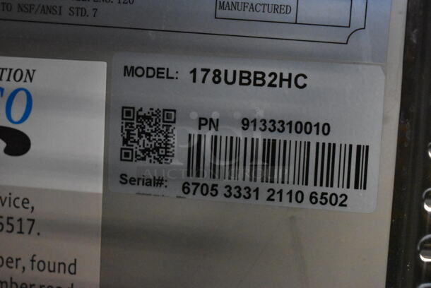 BRAND NEW SCRATCH AND DENT! Avantco 178UBB2HC Stainless Steel Commercial 2 Door Back Bar Cooler. 115 Volts, 1 Phase. Tested and Working! - Image 7 of 8