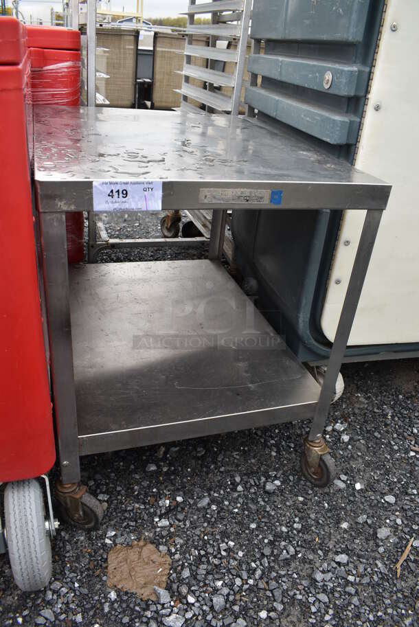 Stainless Steel Table w/ Stainless Steel Under Shelf on Commercial Casters. 24x32x29 - Image 3 of 3