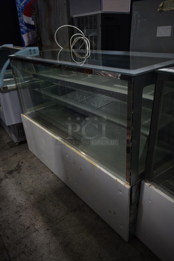 Metal Commercial Floor Style Deli Display Case Merchandiser. Tested and Powers On But Does Not Get Cold
