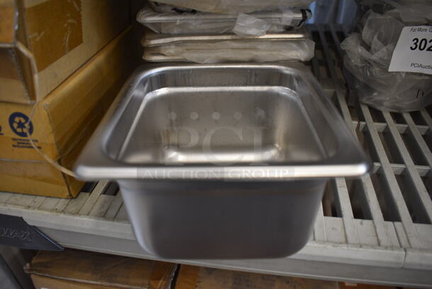 6 BRAND NEW! Stainless Steel 1/6 Size Drop In Bins. 1/6x4. 6 Times Your Bid!