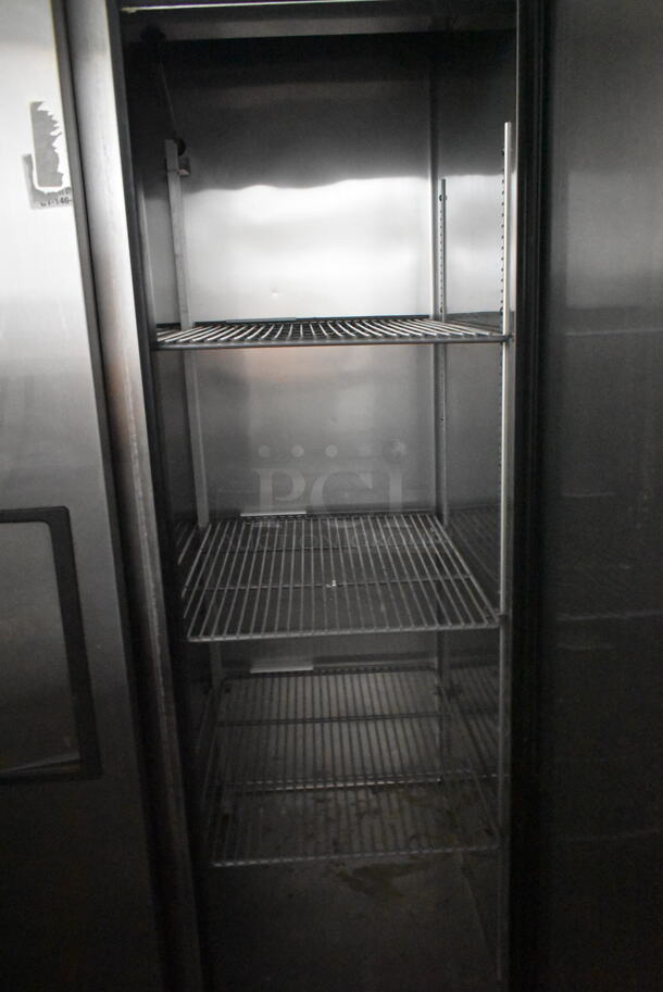 2015 True T-35 Stainless Steel Commercial 2 Door Reach In Cooler w/ Poly Coated Racks on Commercial Casters. 115 Volts, 1 Phase. Tested and Working! - Image 3 of 5