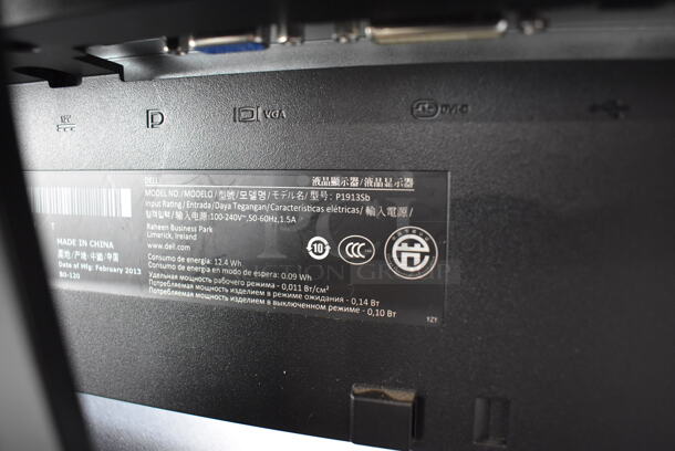 3 Various Computer Monitors; Dell P1913Sb, Dell P1913Sf and Dell 2001FP. 100-240 Volts, 1 Phase. 3 Times Your Bid! - Image 5 of 8