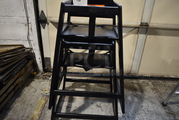 2 Black Wood Pattern High Chairs. 2 Times Your Bid! - Image 4 of 4