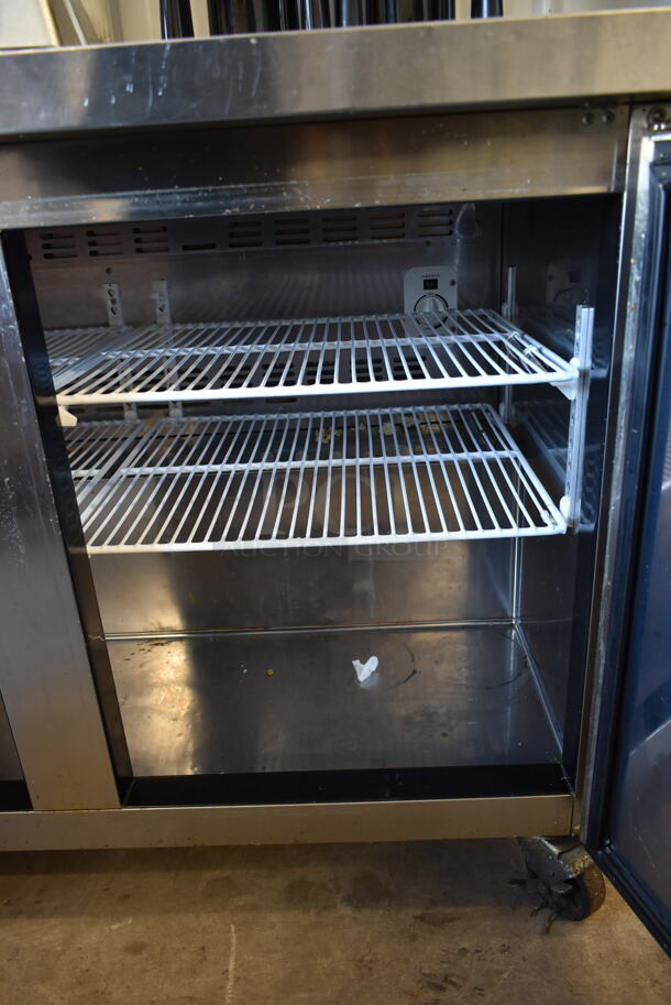 Blue Air BLUR48 Stainless Steel Commercial 2 Door Undercounter Cooler on Commercial Casters. 115 Volts, 1 Phase. Tested and Working! - Image 6 of 7