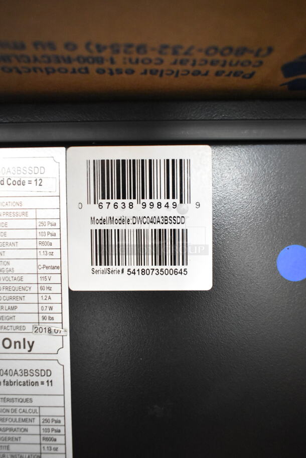 BRAND NEW SCRATCH AND DENT! Danby DWC040A3BSSDD 38 Bottle Free-Standing Metal Wine Cooler Merchandiser. 115 Volts, 1 Phase. Tested and Working! - Image 5 of 5