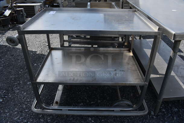 Stainless Steel 2 Tier Cart on Commercial Casters. 25x41x35
