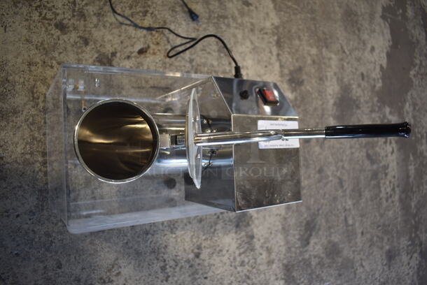BRAND NEW! 2022 Carnival King 382SCM250 Stainless Steel Commercial Countertop Sno Cone Ice Shaver on Poly Clear Bin. 120 Volts, 1 Phase. Tested and Working! - Image 2 of 7