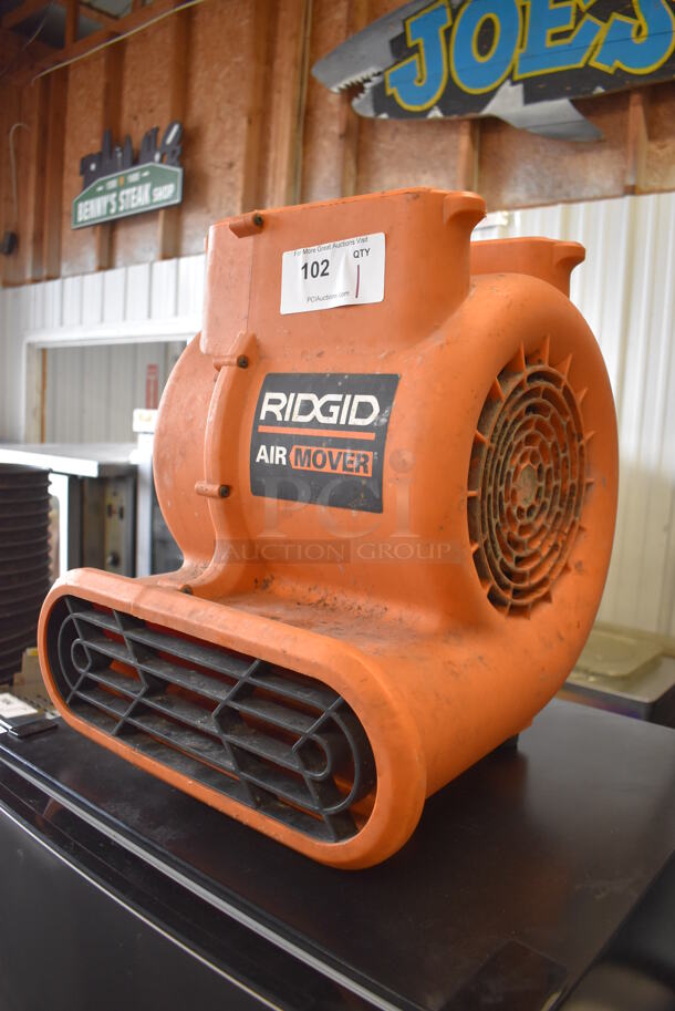 Rigid Orange Poly Air Mover Floor Style Fan. 115 Volts, 1 Phase. 16x20x19. Tested and Working!