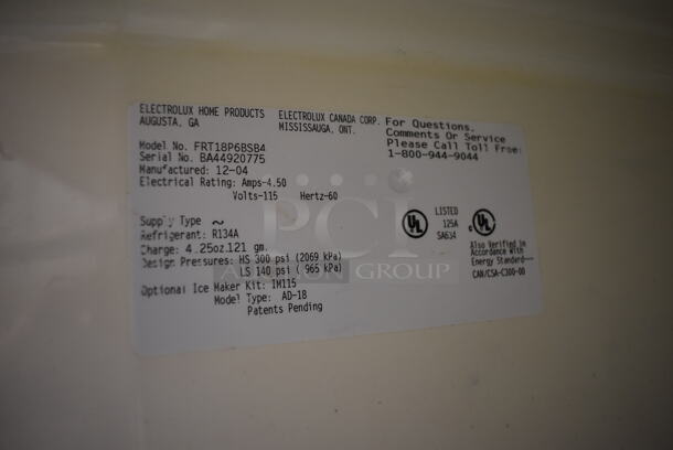 Frigidaire FRT18P6BSB4 Metal Cooler Freezer Combo Unit. 115 Volts, 1 Phase. 30x32x65.5. Cannot Test - Unit Needs New Power Cord - Image 8 of 8