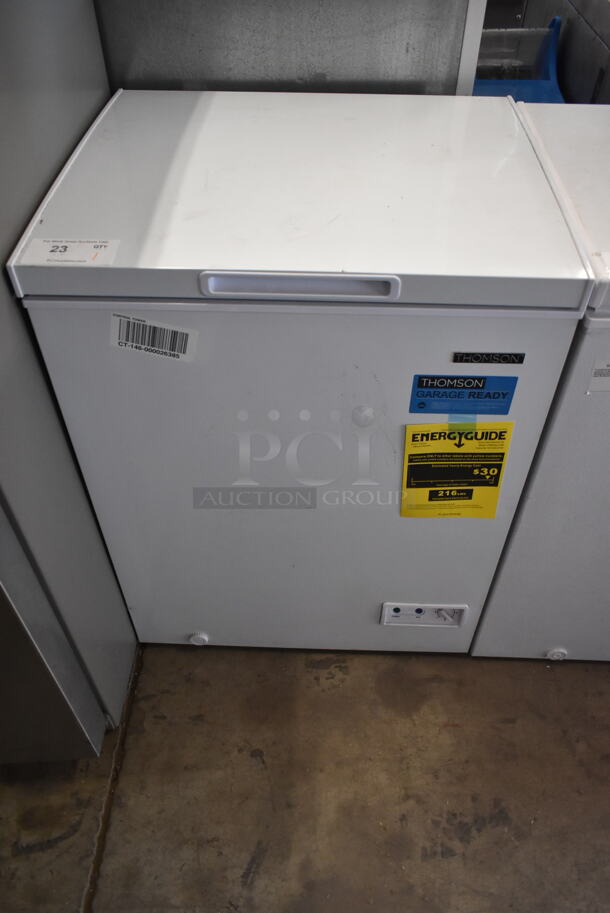 2022 Thomson TFRF520-F-SM Metal Chest Freezer w/ Hinge Lid. 115 Volt, 1 Phase. Tested and Working!