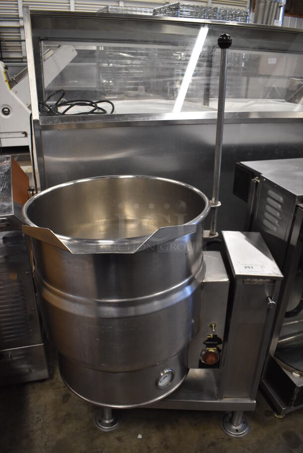 Market Forge EO-20T Stainless Steel Commercial Electric Powered 20 Gallon Tilting Steam Kettle. 208 Volts. 32x25x55