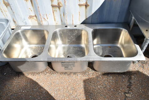 Eagle SR14-16-9.5-3 Stainless Steel 3 Bay Drop In Sink. Bays 14x9