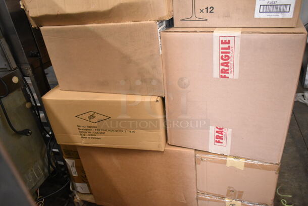 PALLET LOT of 40 BRAND NEW Boxes Including FJ037 Cabernet Wine Glasses, Rosenthal Sambonet 10304228 Dishes, 10192552 Cocktail Glasses, CSFP10 Frying Pans, CSS-6507 Fry Pans, DX430061 Heritage Stackable Cranberry Bowl, 2 Box Steelite HL15400 Platter Oval Dish, 10273860 Tortilla Warmer, 10301028 Blonde Serving Tray, Sambonet Glasses, RVPC1131 Dishes, 3 Box Pasabahce Glasses, GI Metal AC-APM Pizza Peel Holder, Carlisle 604460 Spoons, RAK Porcelain 1000002T Wine Glasses. 40 Times Your Bid! - Image 4 of 12