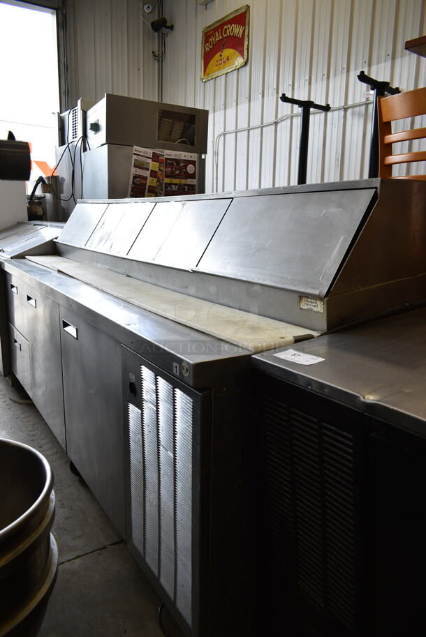 Delfield Stainless Steel Commercial Sandwich Salad Prep Table Bain Marie Mega Top on Commercial Casters. Tested and Working! - Image 3 of 9